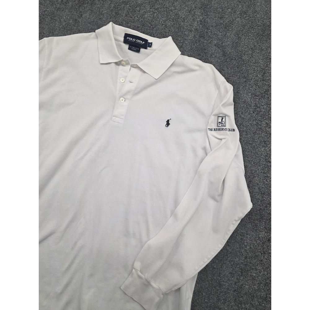 Ralph Lauren Polo Golf White Long Sleeve Shirt The Reserve Club Size L